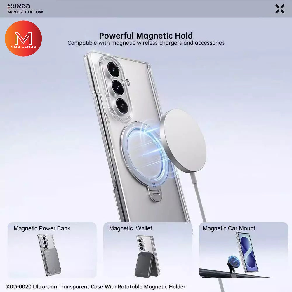 Samsung Z Fold 8 Ultra Xundd Ultra-Thin 360 Magnetic Rotating Stand Case w/ Tempered Glass