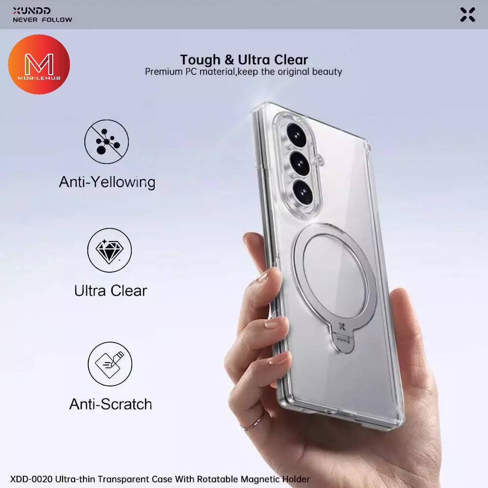 Samsung Z Fold 8 Ultra Xundd Ultra-Thin 360 Magnetic Rotating Stand Case w/ Tempered Glass