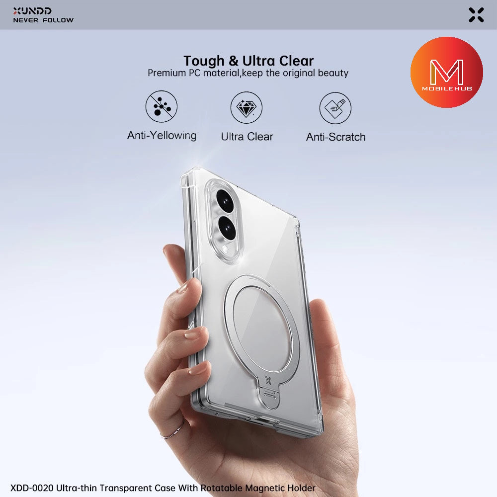 Samsung Z Fold 8 Xundd Ultra-Thin 360 Magnetic Rotating Stand Case w/ Tempered Glass