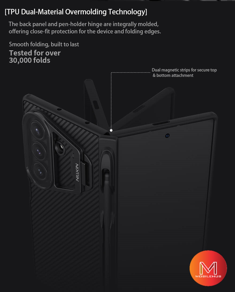 Samsung ZFold 7 Nillkin Camshield Magnetic Prop Case With FREE Stylus Pen (Black)