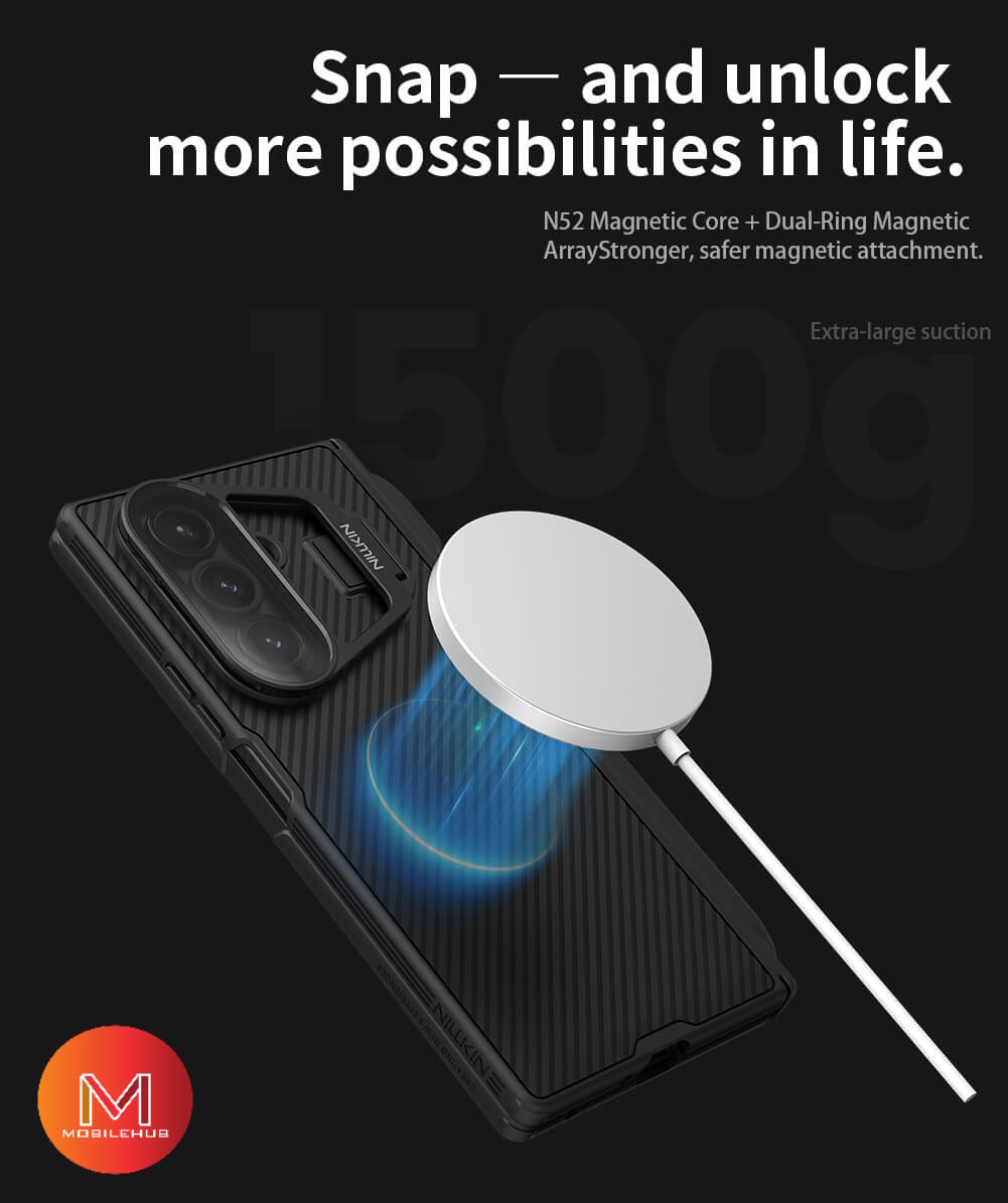 Samsung ZFold 7 Nillkin Camshield Magnetic Prop Case With FREE Stylus Pen (Black)