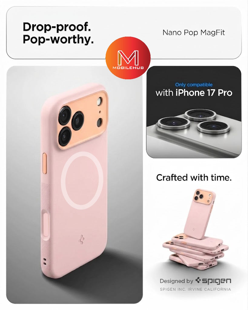 iPhone 17 / 17 Air / 17 Pro / 17 Pro Max Spigen Nano Pop  Magnetic Shockproof case (Pink)