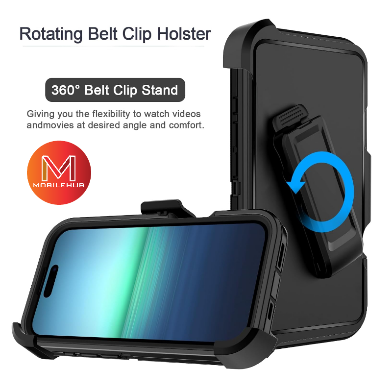 iPhone 16 / 16 Pro / 16 Pro Max /16 Plus Otterbox Defender Magsafe Shockproof Case with Belt Clip & Holsder