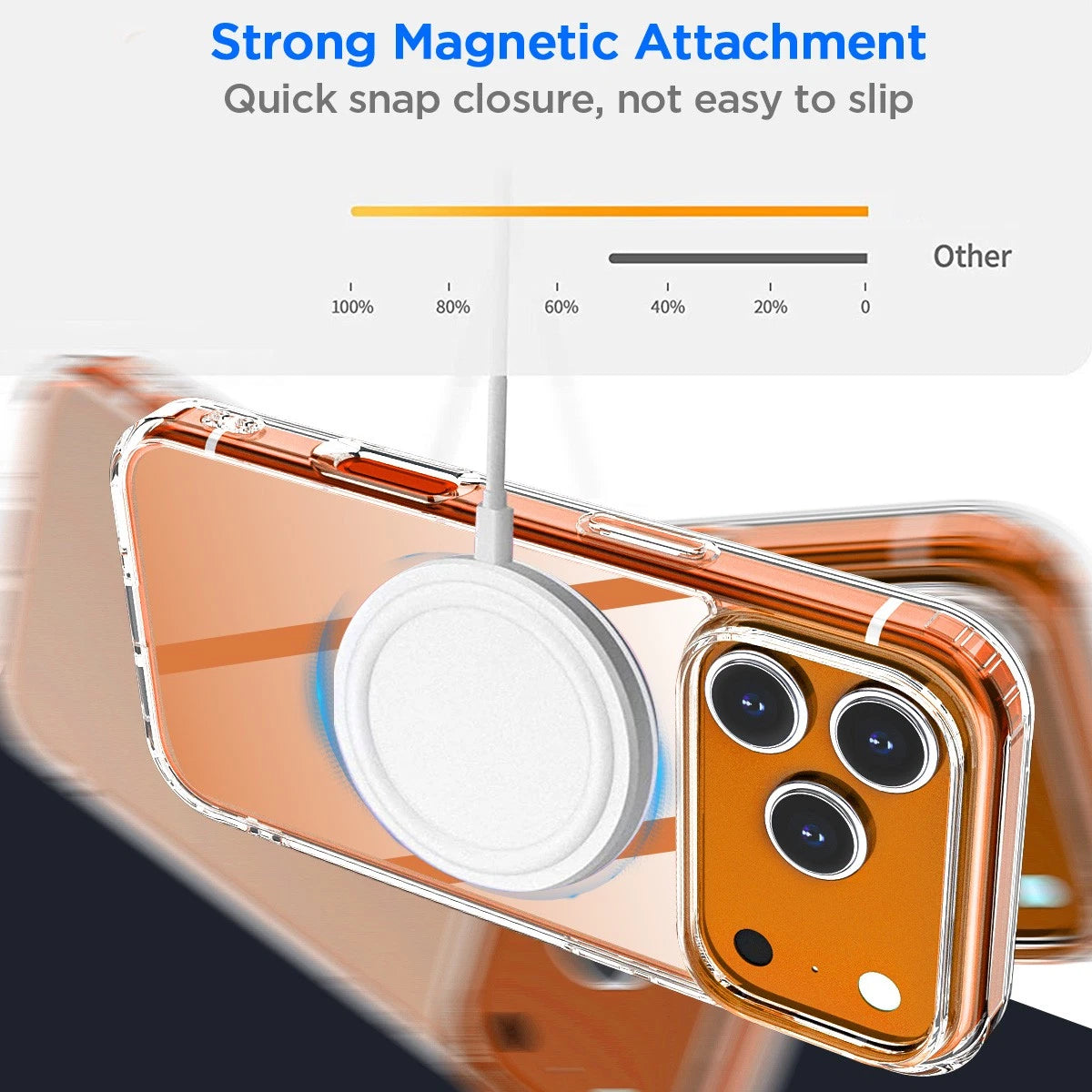 iPhone 17 / 17 Air / 17 Pro / 17 Pro Max Ultra Clear Magnetic Slim Shockproof Case (Black Magnetic Ring)