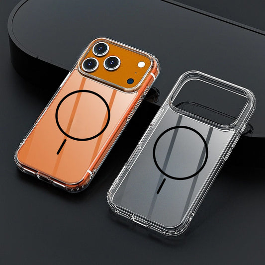 iPhone 17 / 17 Air / 17 Pro / 17 Pro Max Ultra Clear Magnetic Slim Shockproof Case (Black Magnetic Ring)