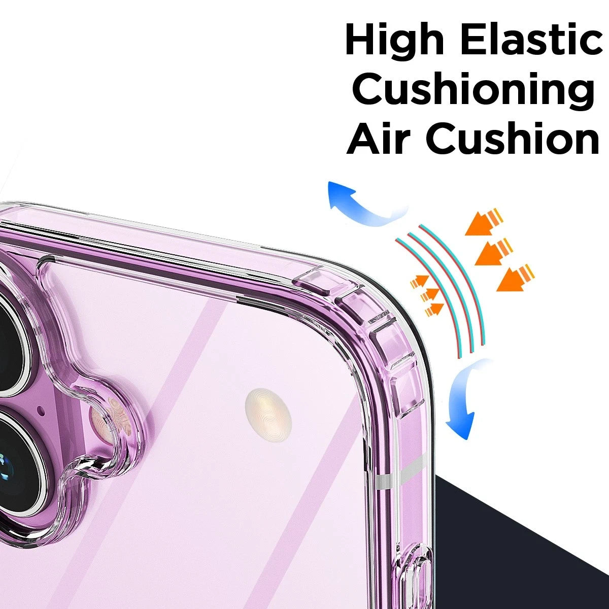 iPhone 17 / 17 Air / 17 Pro / 17 Pro Max Ultra Clear Magnetic Slim Shockproof Case (Black Magnetic Ring)