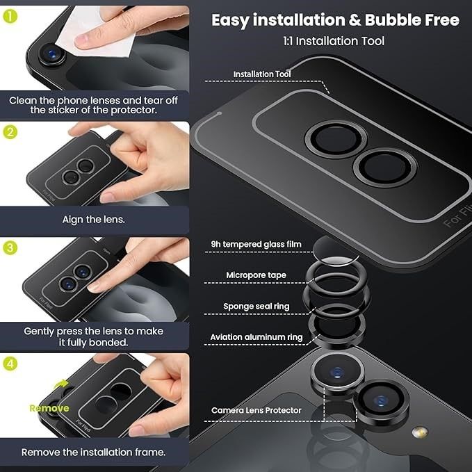 Samsung ZFlip 7 / Z Flip 6 / 5 Alloy Individual Camera Lens Protector