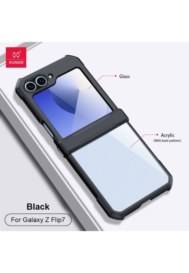 Samsung ZFlip 7 Xundd Beetle Shockproof Case with Hinge Protection (Black) Z Flip 7