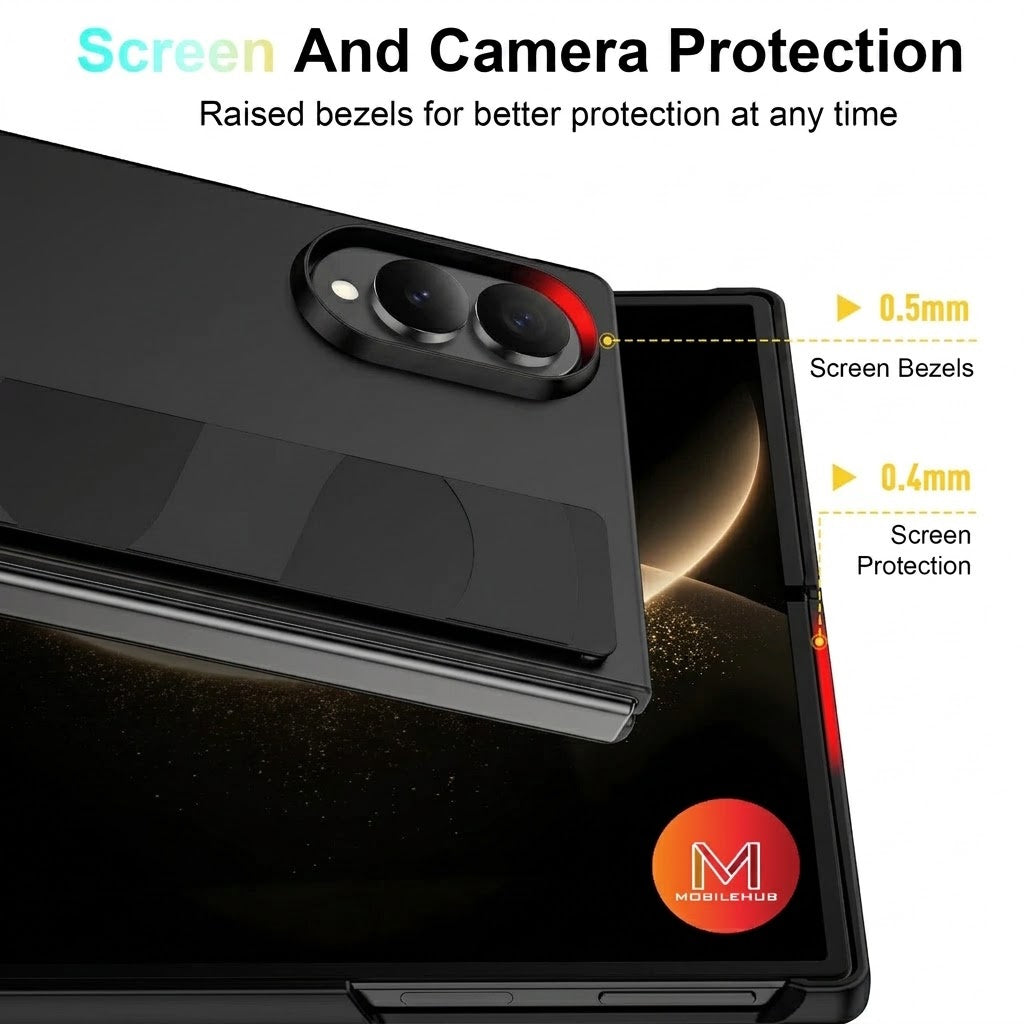 Samsung Z Fold 8 Ultra Premium Wrist Strap Grip Shockproof Case (Black)