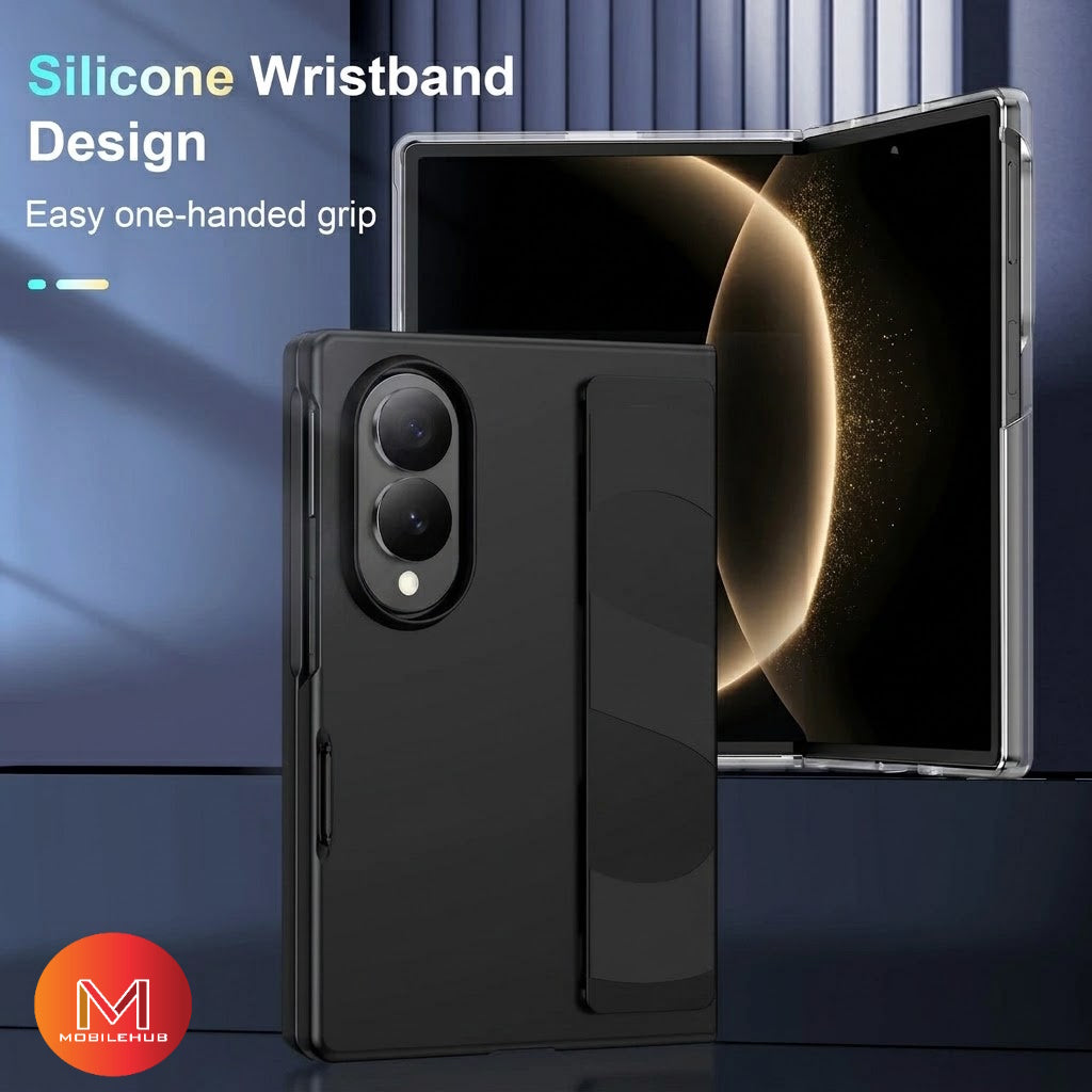 Samsung Z Fold 8 Ultra Premium Wrist Strap Grip Shockproof Case (Black)