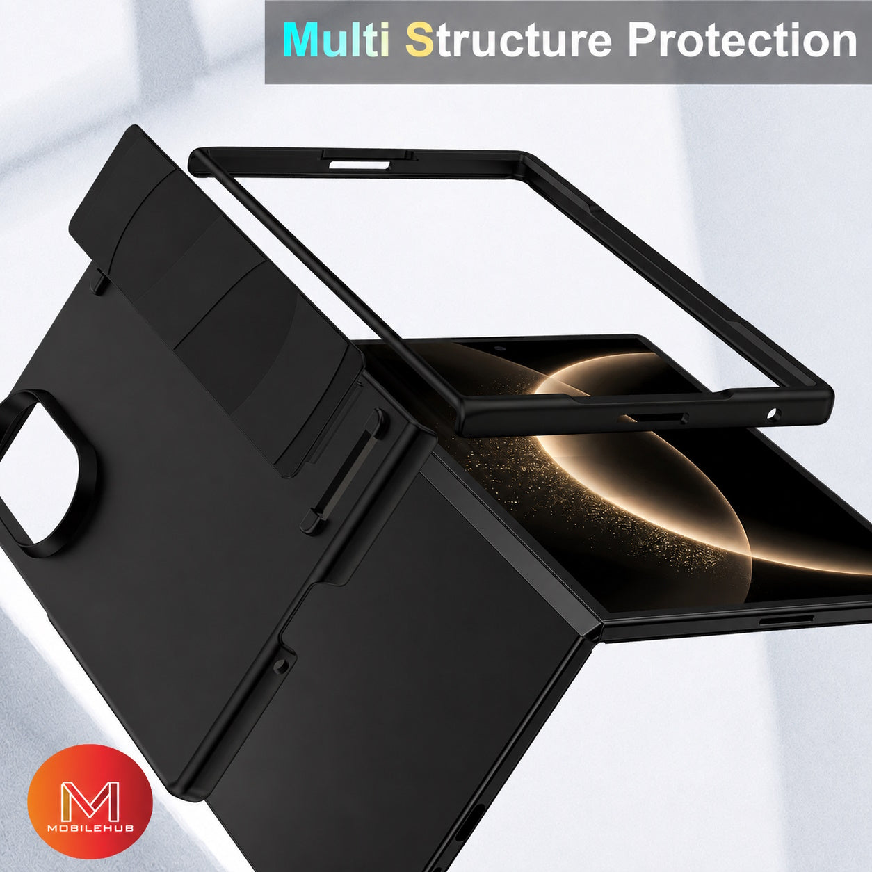 Samsung Z Fold 8 Ultra Premium Wrist Strap Grip Shockproof Case (Black)