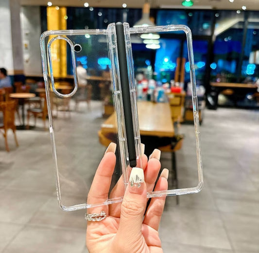 Samsung ZFold 7 Ultra Clear Shockproof Case with Hinge Cover & Pen Holder Anti-Fingerprint Z Fold 7
