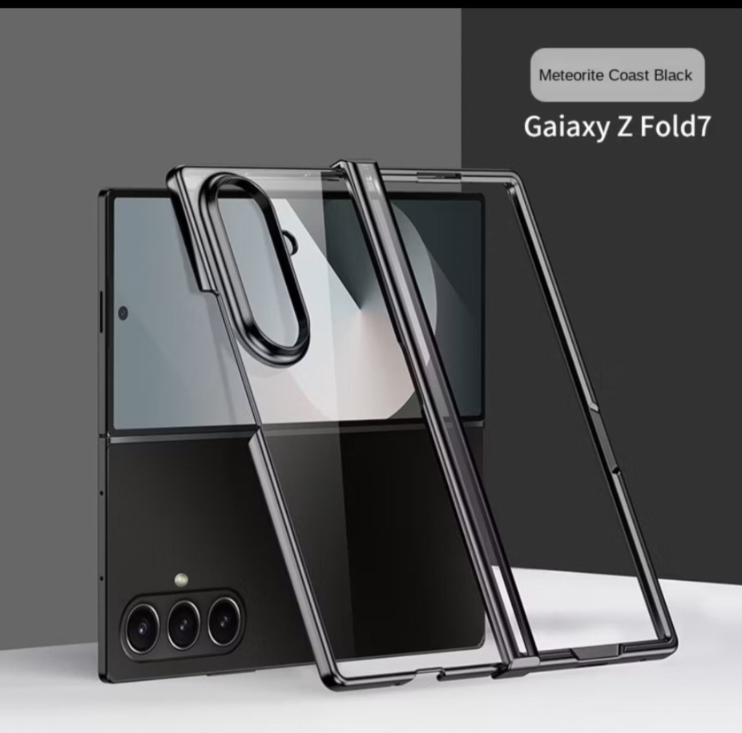 Samsung ZFold 7 Ultra Clear Diamond Slim Shockproof Case with Hinge Protector