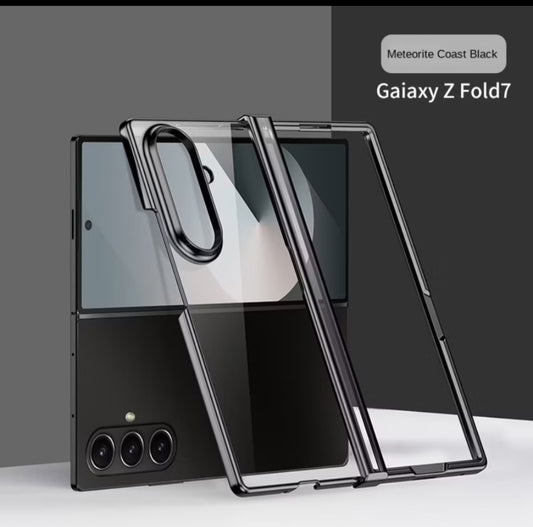 Samsung ZFold 7 Ultra Clear Diamond Slim Shockproof Case with Hinge Protector