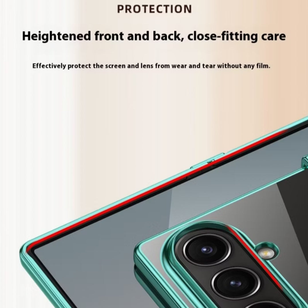 Samsung ZFold 7 Ultra Clear Diamond Slim Shockproof Case with Hinge Protector