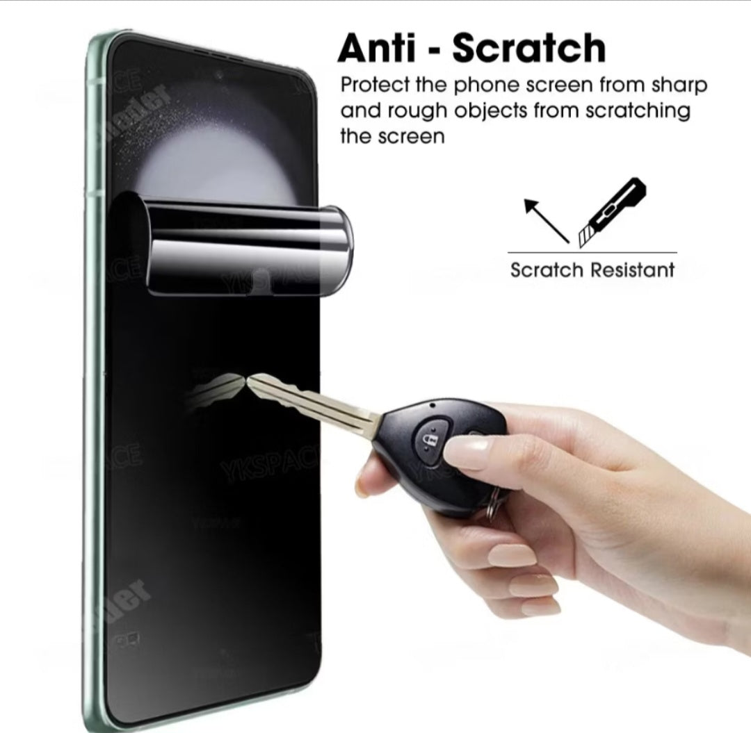 Samsung ZFlip 7 / Flip 6 Privacy Tempered Glass Screen Protector & Hydrogel Film Anti-Spy Front & Back