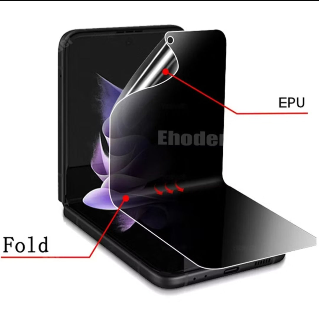 Samsung ZFlip 7 / Flip 6 Privacy Tempered Glass Screen Protector & Hydrogel Film Anti-Spy Front & Back