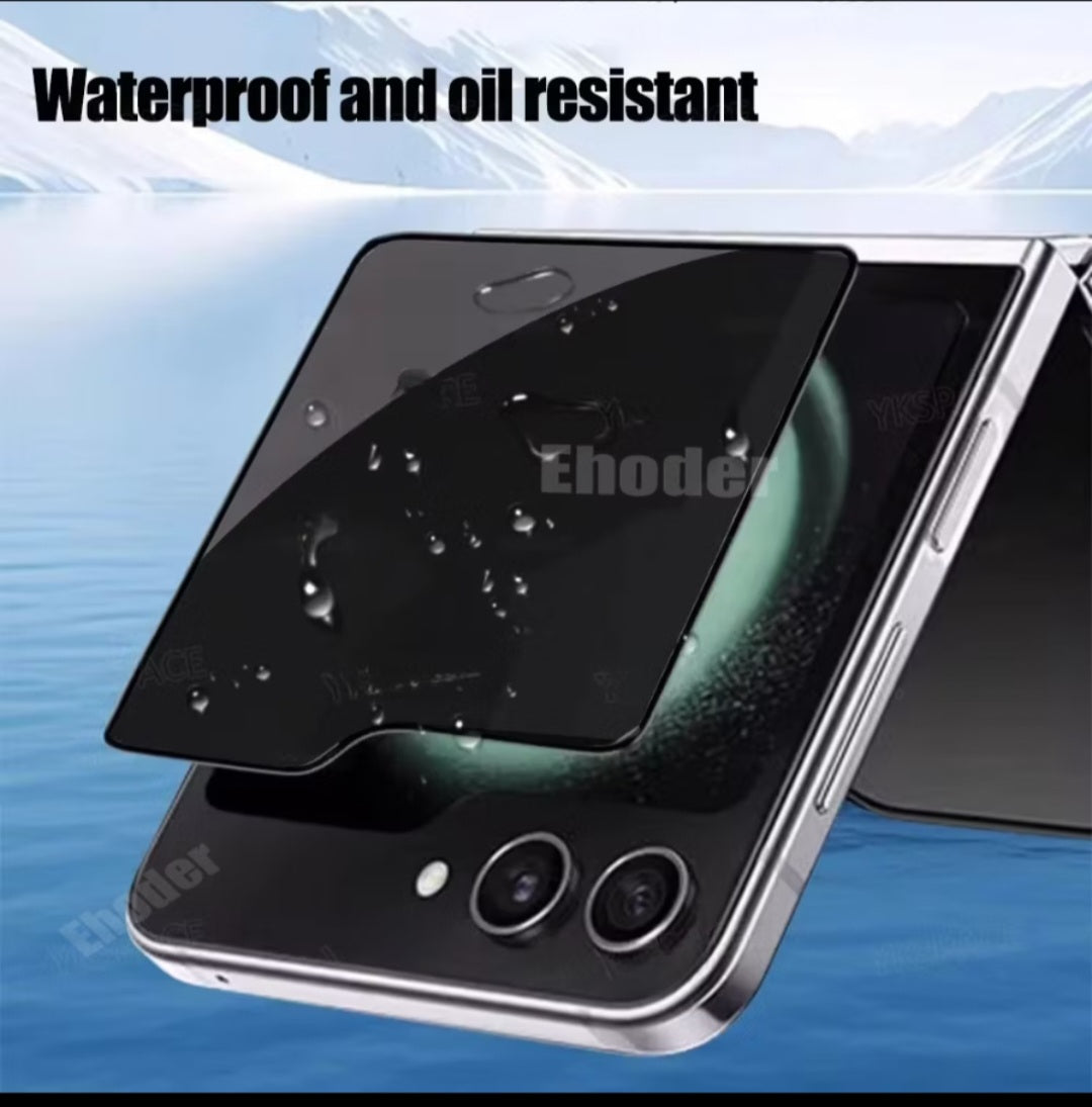 Samsung ZFlip 7 / Flip 6 Privacy Tempered Glass Screen Protector & Hydrogel Film Anti-Spy Front & Back