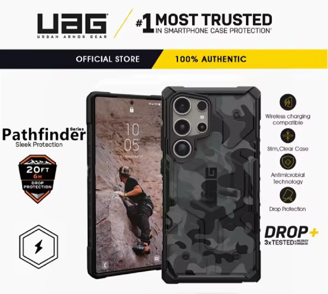 Samsung S24 Plus / S25 Plus / S25 Ultra UAG Pathfinder Black Camouflafe  Magsafe Shockproof Case